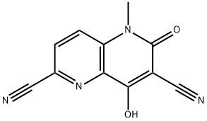 5,6-Dihydro-8-hydroxy-5-methyl-6-oxo-1,5-naphthyridine-2,7-dicarbonitrile 化学構造式
