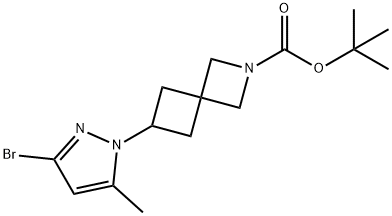 4-(3-溴-5-甲基-1H-吡唑)-2-(叔丁氧基羰基)-2-氮杂螺[3.3]庚烷,2653202-13-0,结构式