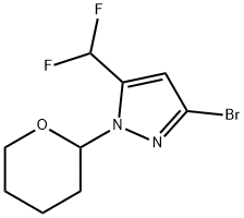 1H-Pyrazole, 3-bromo-5-(difluoromethyl)-1-(tetrahydro-2H-pyran-2-yl)- Struktur
