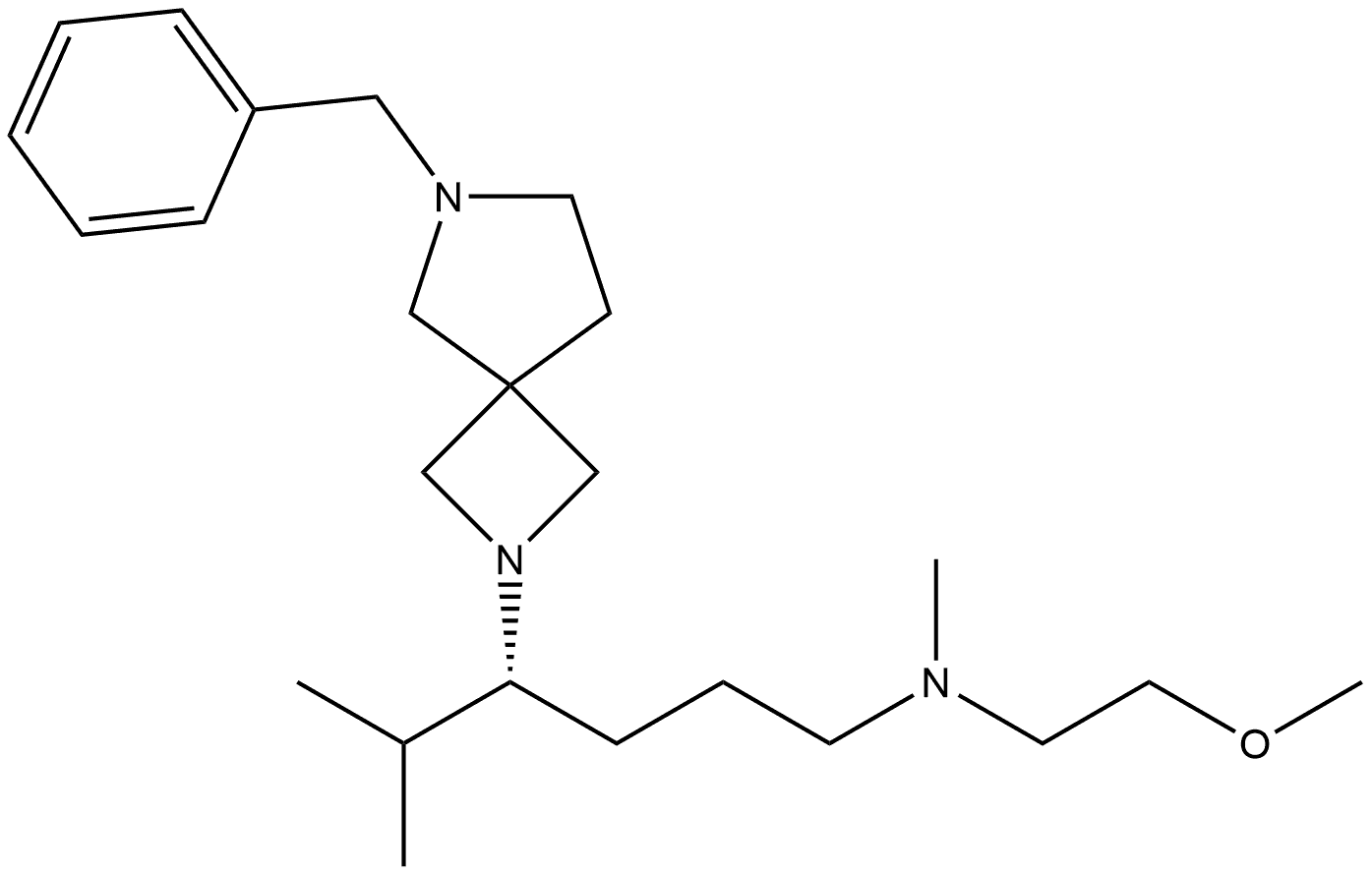 2,6-Diazaspiro[3.4]octane-2-butanamine, N-(2-methoxyethyl)-N-methyl-δ-(1-methylethyl)-6-(phenylmethyl)-, (δR)-|