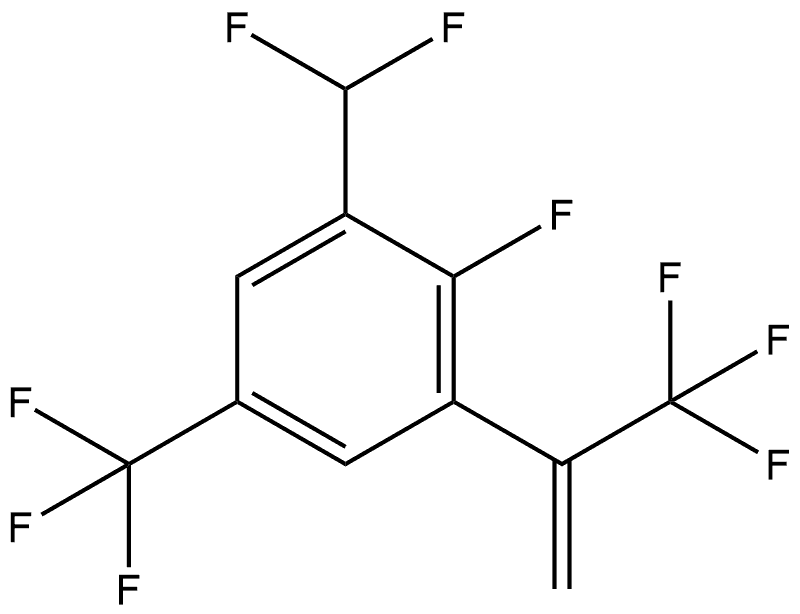 (1-(difluoromethyl)-2-fluoro-5-(trifluoromethyl)-3-[1-(trifluoromethyl)vinyl]benzene) 化学構造式