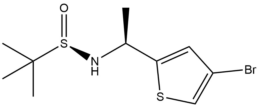 2-Propanesulfinamide, N-[(1S)-1-(4-bromo-2-thienyl)ethyl]-2-methyl-, [S(R)]- Struktur