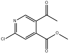 4-Pyridinecarboxylic acid, 5-acetyl-2-chloro-, methyl ester Struktur