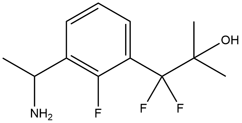 3-(1-Aminoethyl)-β,β,2-trifluoro-α,α-dimethylbenzeneethanol 化学構造式