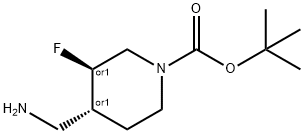 (3R,4R)-tert-butyl 4-(aminomethyl)-3-fluoropiperidine-1-carboxylate Structure