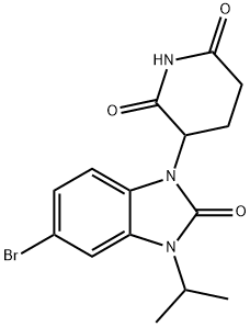3-(5-溴-3-异丙基-2-氧代-2,3-二氢-1H-苯并[D]咪唑-1-基)哌啶-2,6-二酮 结构式