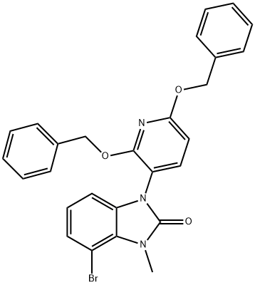 2H-Benzimidazol-2-one, 1-[2,6-bis(phenylmethoxy)-3-pyridinyl]-4-bromo-1,3-dihydro-3-methyl- 化学構造式