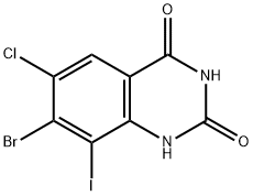 7-溴-6-氯-8-碘喹唑啉-2,4(1H,3H)-二酮, 2655731-44-3, 结构式