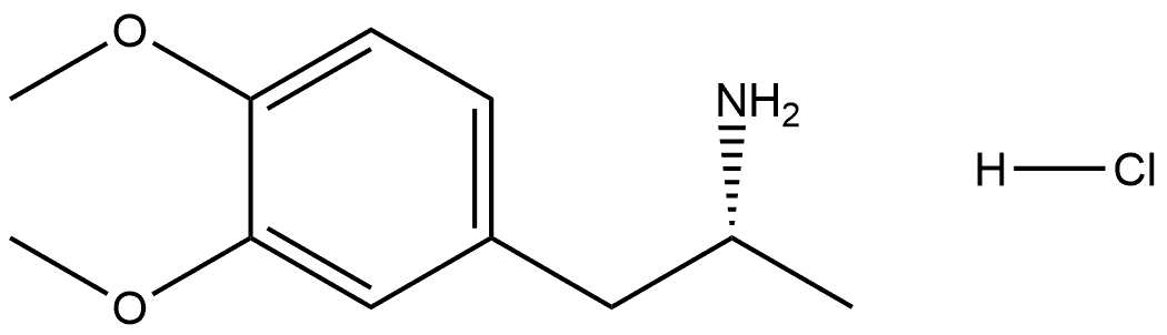 Benzeneethanamine, 3,4-dimethoxy-α-methyl-, hydrochloride, (R)-,2656-14-6,结构式