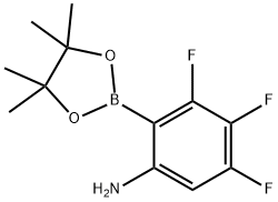 3,4,5-三氟-2-(4,4,5,5-四甲基-1,3,2-二氧杂硼烷-2-基)苯胺 结构式