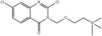4(3H)-Quinazolinone, 2,7-dichloro-3-[[2-(trimethylsilyl)ethoxy]methyl]- 化学構造式