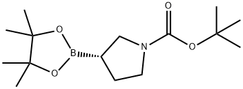 1-Pyrrolidinecarboxylic acid, 3-(4,4,5,5-tetramethyl-1,3,2-dioxaborolan-2-yl)-, 1,1-dimethylethyl ester, (3S)- 化学構造式