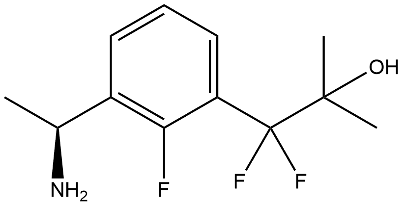 Benzeneethanol, 3-[(1S)-1-aminoethyl]-β,β,2-trifluoro-α,α-dimethyl- Struktur