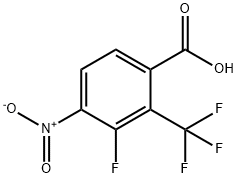 Benzoic acid, 3-fluoro-4-nitro-2-(trifluoromethyl)- 化学構造式