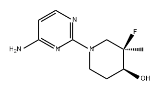 4-Piperidinol, 1-(4-amino-2-pyrimidinyl)-3-fluoro-3-methyl-, (3R,4S)- Struktur