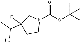 3-氟-3-(1-羟乙基)吡咯烷-1-羧酸叔丁酯 结构式