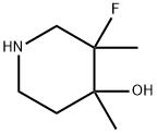 3-氟-3,4-二甲基哌啶-4-醇 结构式