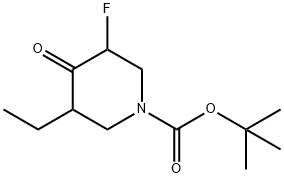 1,1-Dimethylethyl 3-ethyl-5-fluoro-4-oxo-1-piperidinecarboxylate Struktur