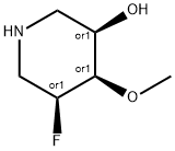 rel-(3R,4R,5S)-5-Fluoro-4-methoxy-3-piperidinol Struktur