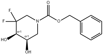 REL-(4R,5R)-3,3-二氟-4,5-二羟基哌啶-1-羧酸苄酯, 2660255-63-8, 结构式