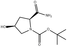 1-Pyrrolidinecarboxylic acid, 2-(aminocarbonyl)-4-hydroxy-, 1,1-dimethylethyl ester, (2S,4S)- Structure