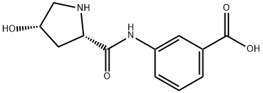 Benzoic acid, 3-[[[(2S,4S)-4-hydroxy-2-pyrrolidinyl]carbonyl]amino]- Struktur