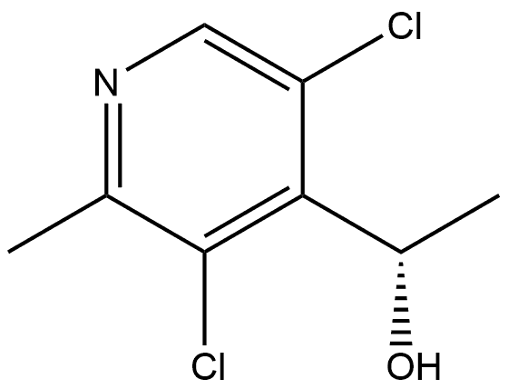 4-Pyridinemethanol, 3,5-dichloro-α,2-dimethyl-, (αS)- 化学構造式