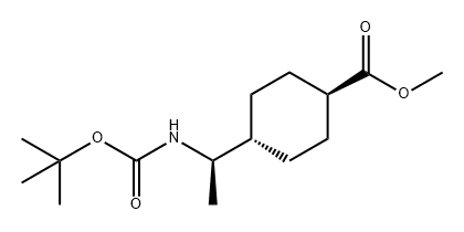 Cyclohexanecarboxylic acid, 4-[(1R)-1-[[(1,1-dimethylethoxy)carbonyl]amino]ethyl]-, methyl ester, trans- Structure