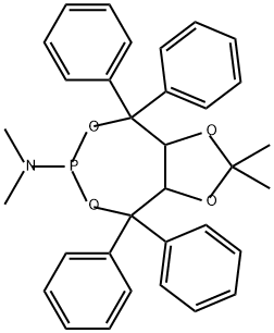 1,3-Dioxolo[4,5-e][1,3,2]dioxaphosphepin-6-amine, tetrahydro-N,N,2,2-tetramethyl-4,4,8,8-tetraphenyl-|