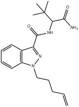 1H-Indazole-3-carboxamide, N-[1-(aminocarbonyl)-2,2-dimethylpropyl]-1-(4-penten-1-yl)- Struktur