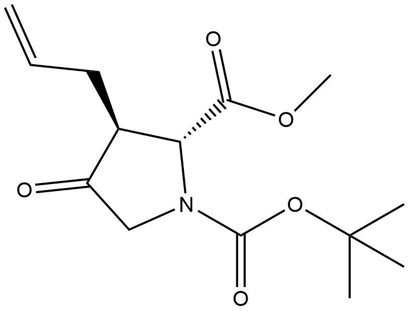 1-tert-butyl 2-methyl (2R,3S)-4-oxo-3-(prop-2-en-1-yl)pyrrolidine-1,2-dicarboxylate Structure