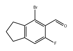 1H-Indene-5-carboxaldehyde, 4-bromo-6-fluoro-2,3-dihydro- Struktur