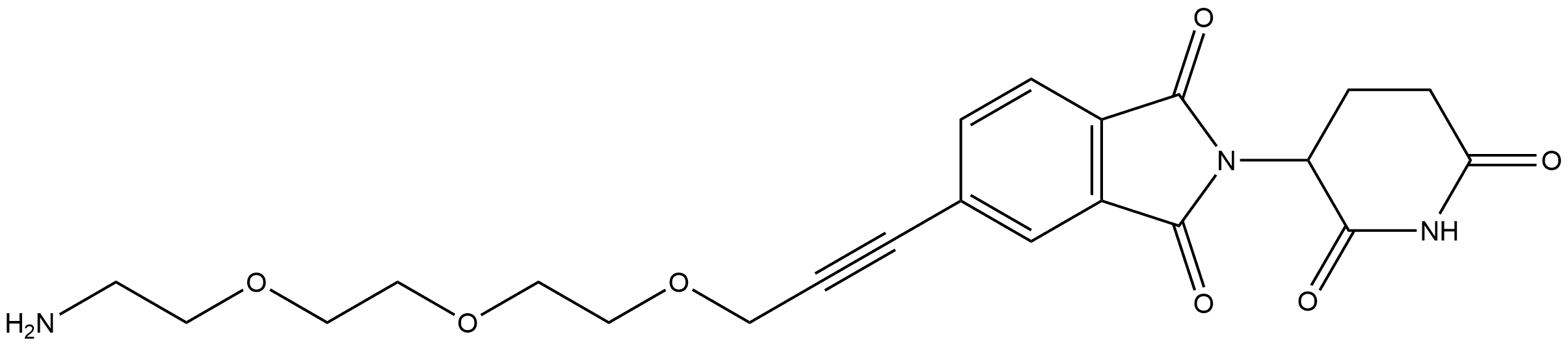 5-[3-[2-[2-(2-Aminoethoxy)ethoxy]ethoxy]-1-propyn-1-yl]-2-(2,6-dioxo-3-piperidinyl)-1H-isoindole-1,3(2H)-dione (ACI) Structure