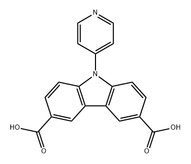 9H-Carbazole-3,6-dicarboxylic acid, 9-(4-pyridinyl)- 化学構造式