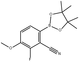 Benzonitrile, 2-fluoro-3-methoxy-6-(4,4,5,5-tetramethyl-1,3,2-dioxaborolan-2-yl)- Struktur