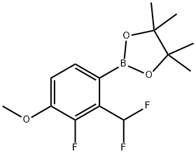 1,3,2-Dioxaborolane, 2-[2-(difluoromethyl)-3-fluoro-4-methoxyphenyl]-4,4,5,5-tetramethyl- Struktur