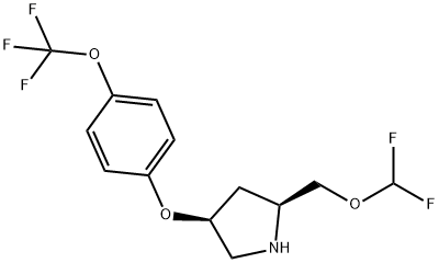 Pyrrolidine, 2-[(difluoromethoxy)methyl]-4-[4-(trifluoromethoxy)phenoxy]-, (2S,4S)- Struktur