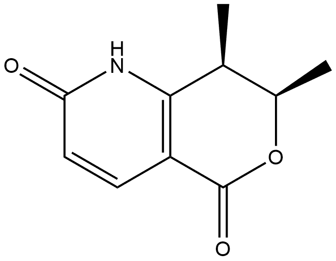 rel-(7S,8S)-7,8-Dimethyl-7,8-dihydro-1H-pyrano[4,3-b]pyridine-2,5-dione 化学構造式