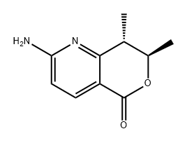 5H-Pyrano[4,3-b]pyridin-5-one, 2-amino-7,8-dihydro-7,8-dimethyl-, (7R,8S)- 化学構造式
