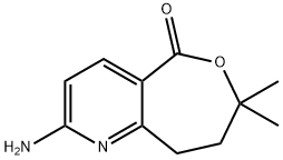 Oxepino[4,3-b]pyridin-5(7H)-one, 2-amino-8,9-dihydro-7,7-dimethyl- 化学構造式