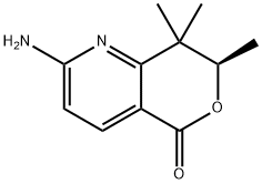 5H-Pyrano[4,3-b]pyridin-5-one, 2-amino-7,8-dihydro-7,8,8-trimethyl-, (7R)- 化学構造式