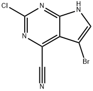 7H-Pyrrolo[2,3-d]pyrimidine-4-carbonitrile, 5-bromo-2-chloro- Struktur