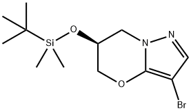 (S)-3-溴-6-((叔丁基二甲基硅烷基)氧基)-6,7-二氢-5H-吡唑并[5,1-B][1,3]恶嗪, 2676864-89-2, 结构式