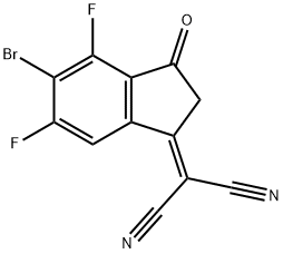 Propanedinitrile, 2-(5-bromo-4,6-difluoro-2,3-dihydro-3-oxo-1H-inden-1-ylidene)- Structure