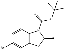 (2S)N-BOC-5-溴-2-甲基-2,3-二氢-1H-吲哚 结构式