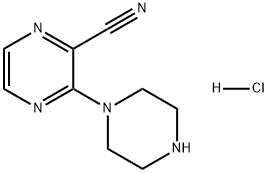 2-Pyrazinecarbonitrile, 3-(1-piperazinyl)-, hydrochloride (1:1),2680528-76-9,结构式