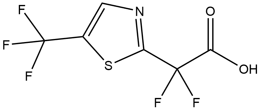 α,α-Difluoro-5-(trifluoromethyl)-2-thiazoleacetic acid 化学構造式