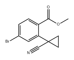 Benzoic acid, 4-bromo-2-(1-cyanocyclopropyl)-, methyl ester 结构式