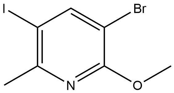 3-bromo-5-iodo-2-methoxy-6-methylpyridine 化学構造式