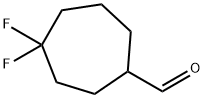4,4-difluorocycloheptane-1-carbaldehyde 化学構造式
